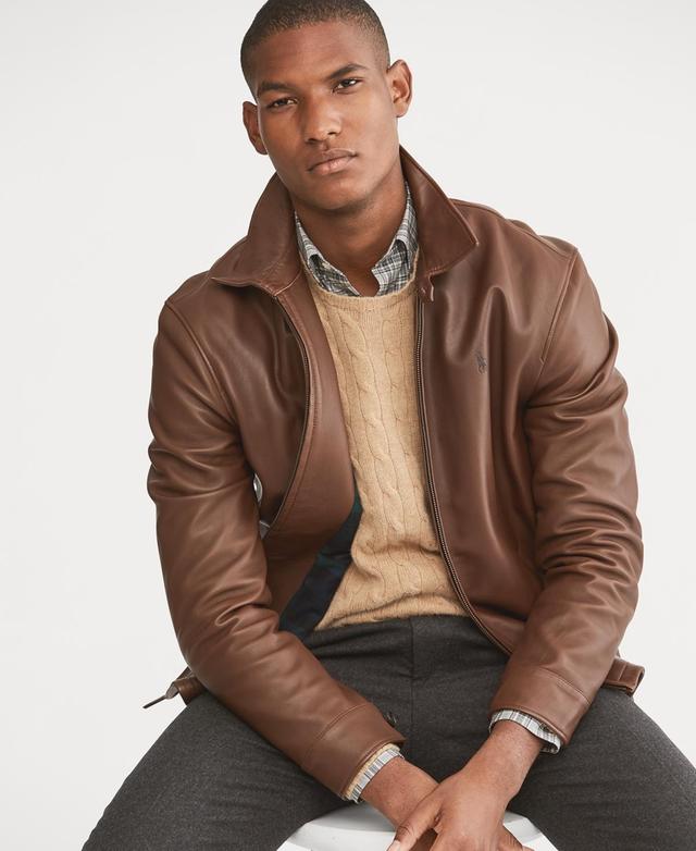 Polo Ralph Lauren Maxwell Lambskin Leather Zip Jacket Product Image