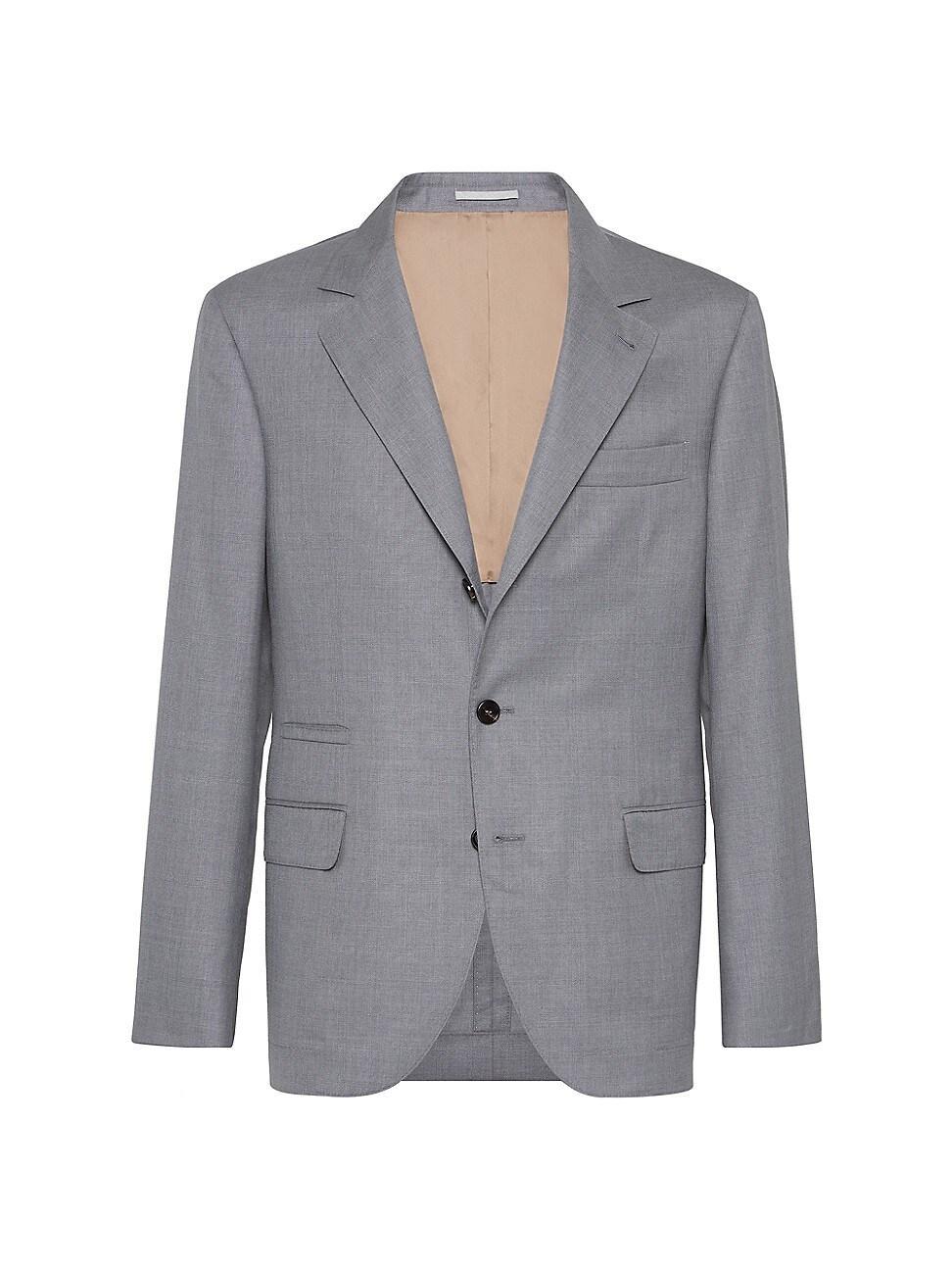 Mens Virgin Wool And Silk Lightweight Hopsack Blazer Product Image