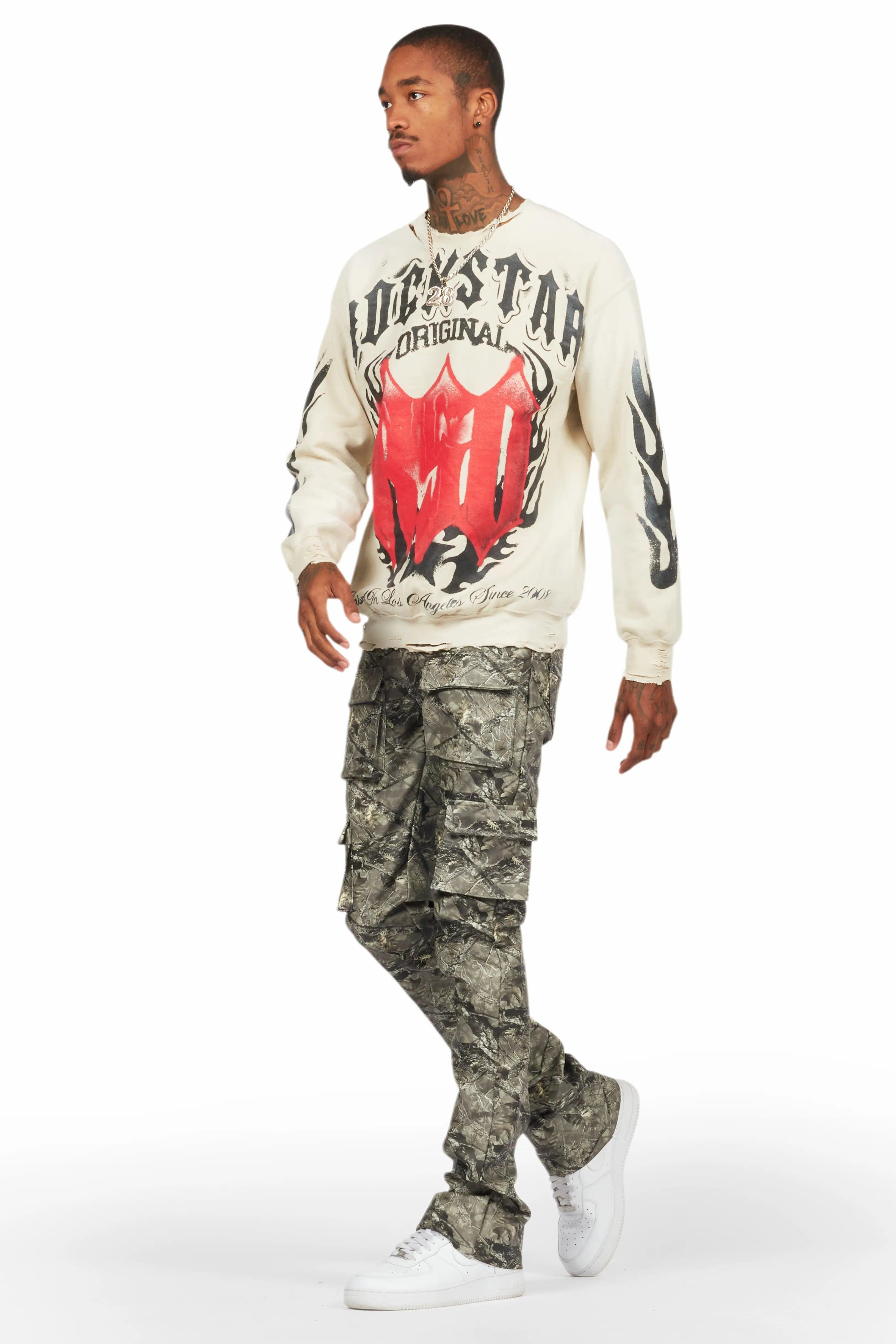 Khaza Tree Camo PU Leather Jean Male Product Image