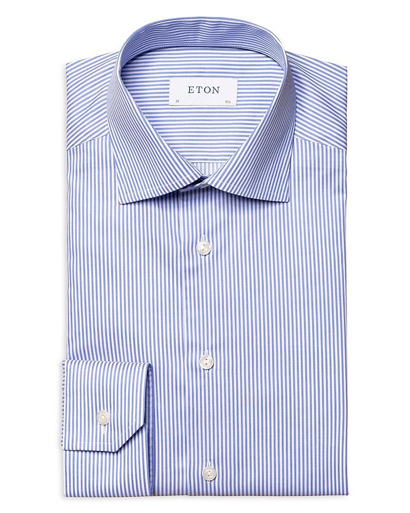 Eton Slim Fit Stripe Cotton Dress Shirt Product Image