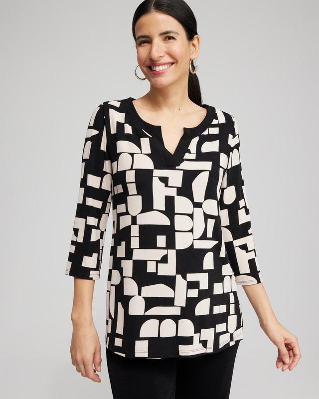 Travelers™ Block Print Split Neck Top Product Image