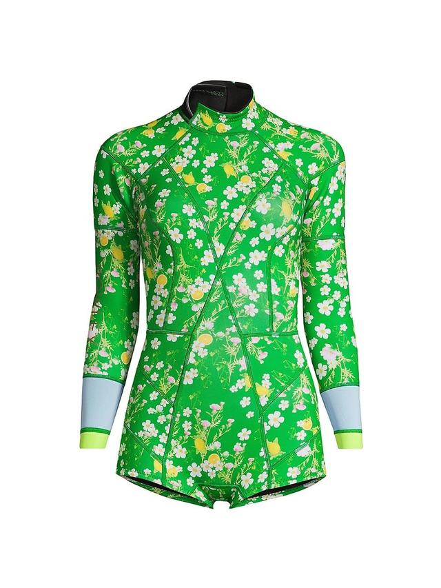 Womens Floral Romper Wetsuit Product Image