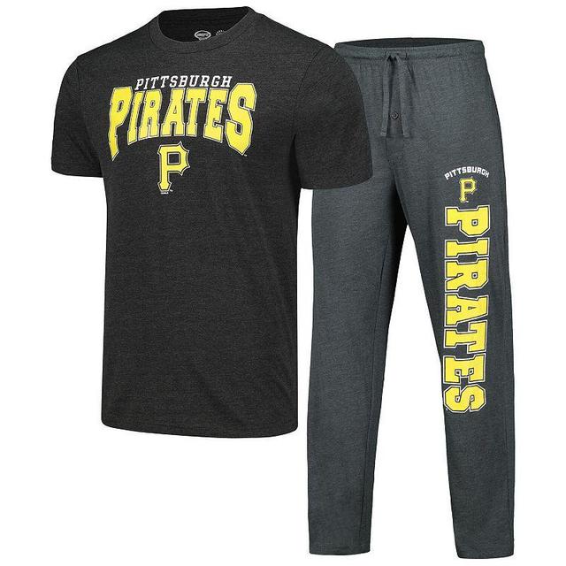 Mens Concepts Sport Charcoal/Black Pittsburgh Pirates Meter T-Shirt & Pants Sleep Set Product Image