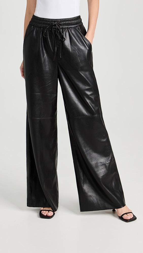 Good American Leather Wide Leg Pants | Shopbop Product Image