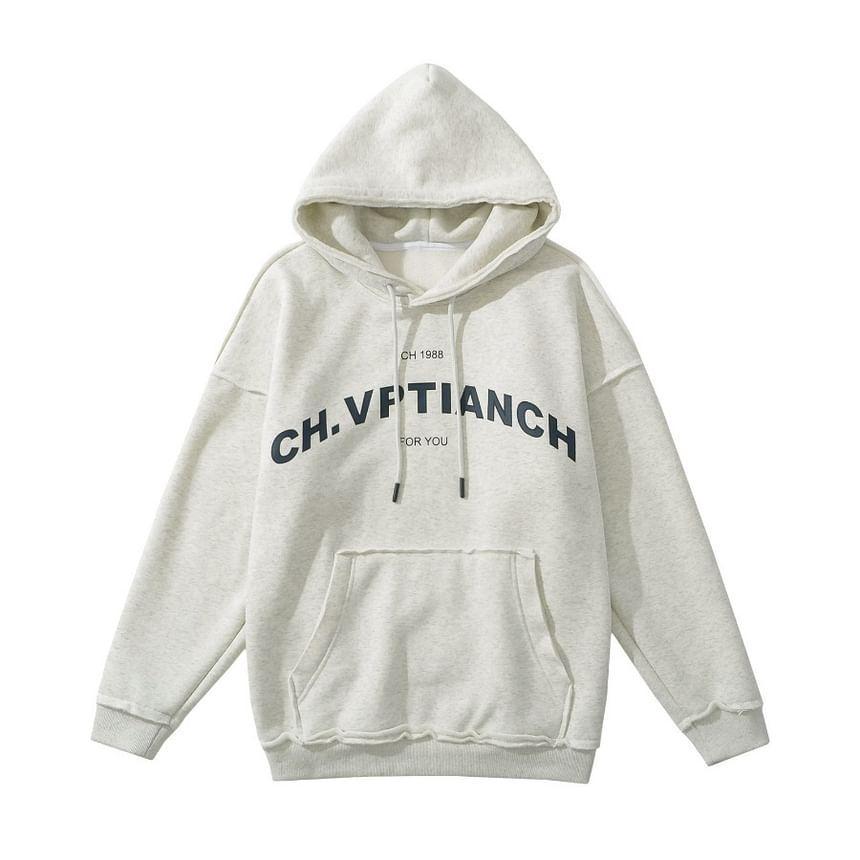 Drop Shoulder Lettering Oversized Hoodie Product Image