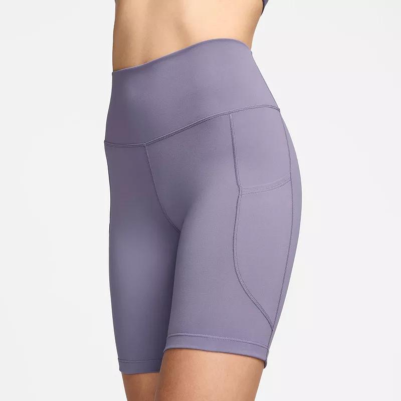 Womens Nike One 8-in. High-Waisted Pocketed Biker Shorts Product Image