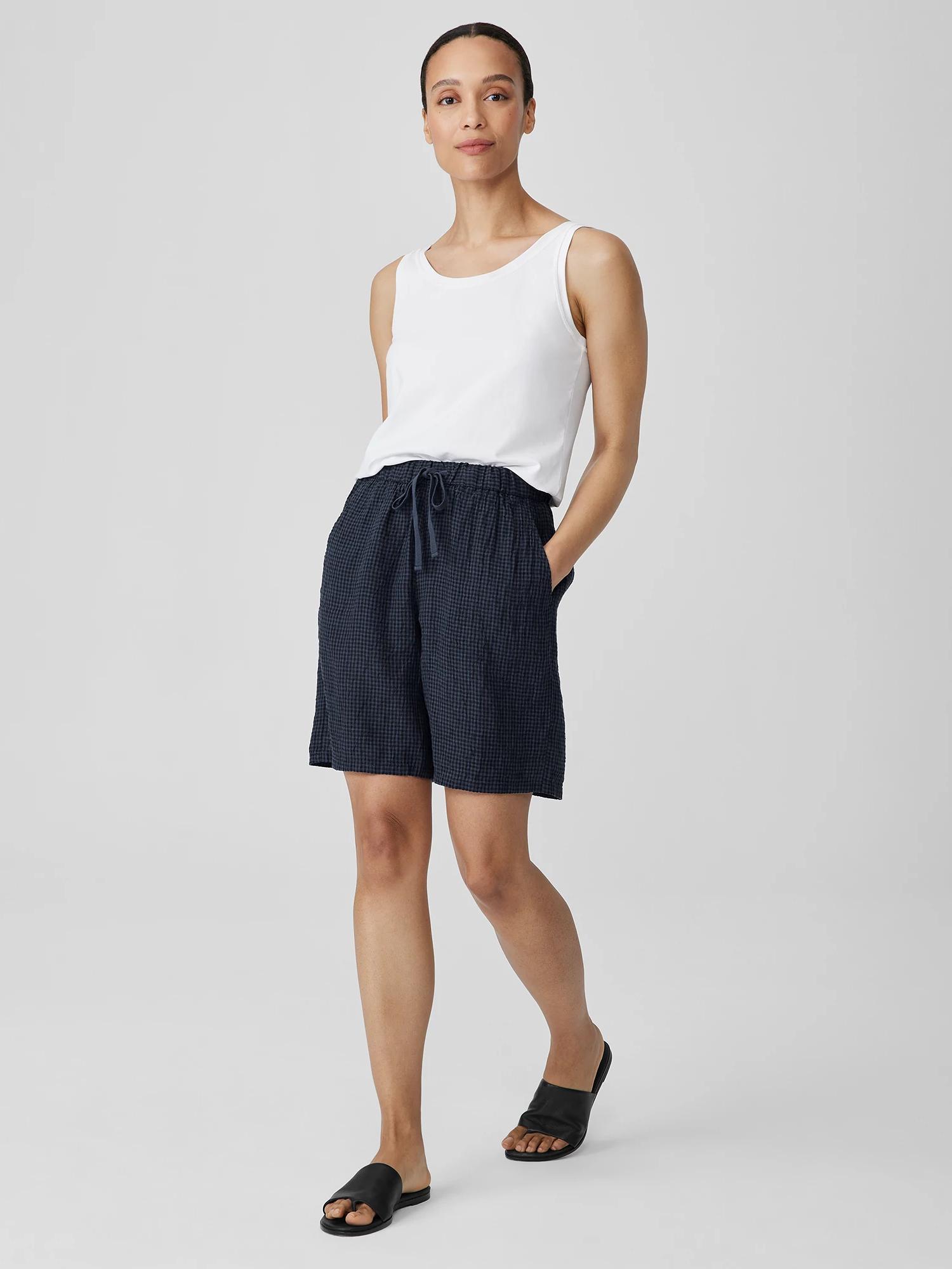 EILEEN FISHER Puckered Organic Linen Shortsfemale product image