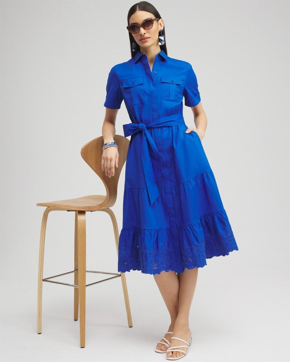 Poplin Cutout Shirt Dress Product Image