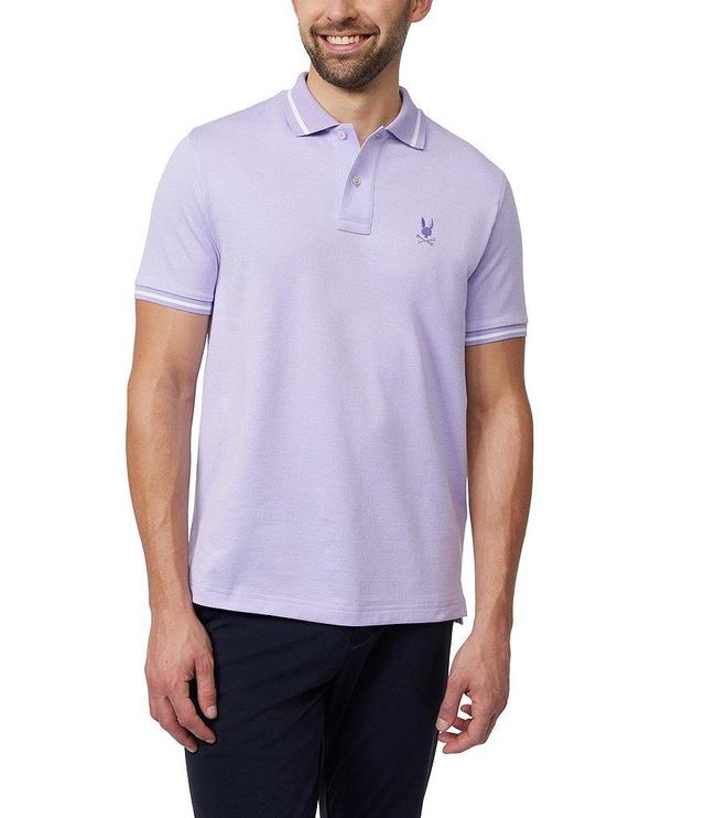 Psycho Bunny Warsaw Jacquard Pique Short Sleeve Polo Shirt Product Image