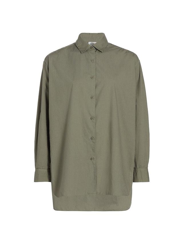 Nili Lotan Yorke High-Low Cotton Shirt Product Image