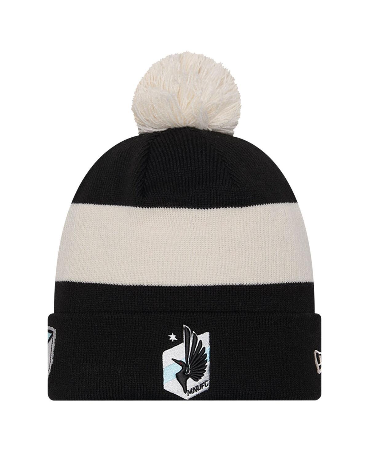 Mens New Era Black Minnesota United FC 2024 Kick Off Collection Cuffed Knit Hat with Pom Product Image