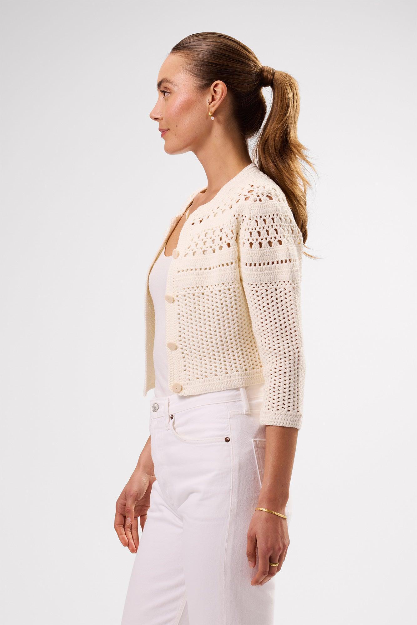 Crochet Cardigan - Ivory Product Image