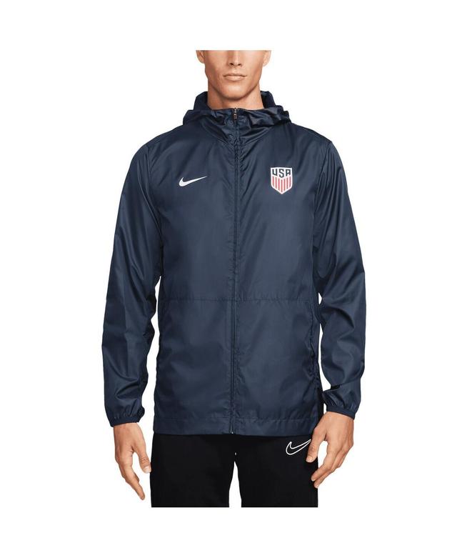 Nike Mens Navy Usmnt 2024 Academy Pro Performance Hoodie Full-Zip Rain Jacket Product Image