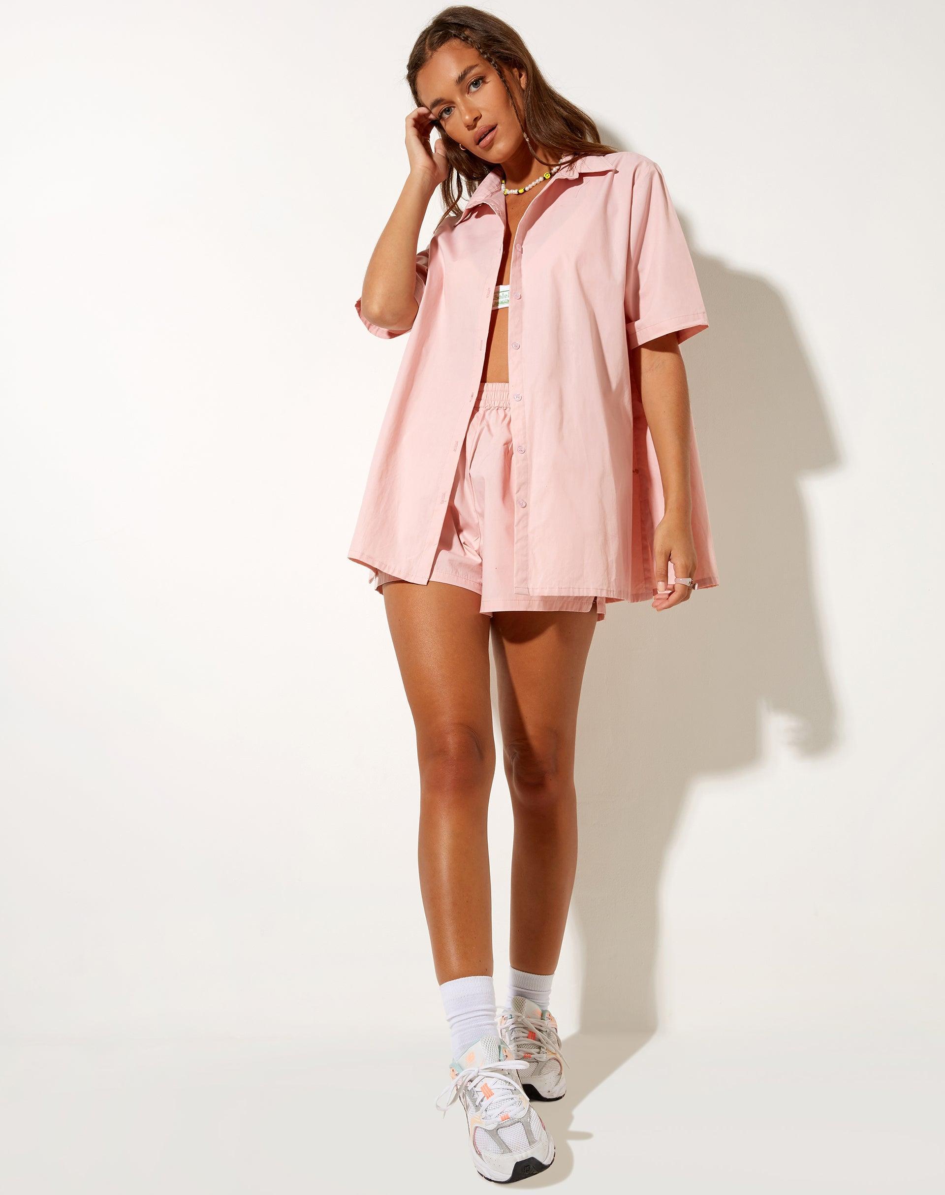 Smita Shirt in Poplin Pink Lady Take It Easy Product Image