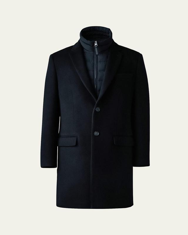 Mens Wool Topcoat with Removable Down Bib Product Image