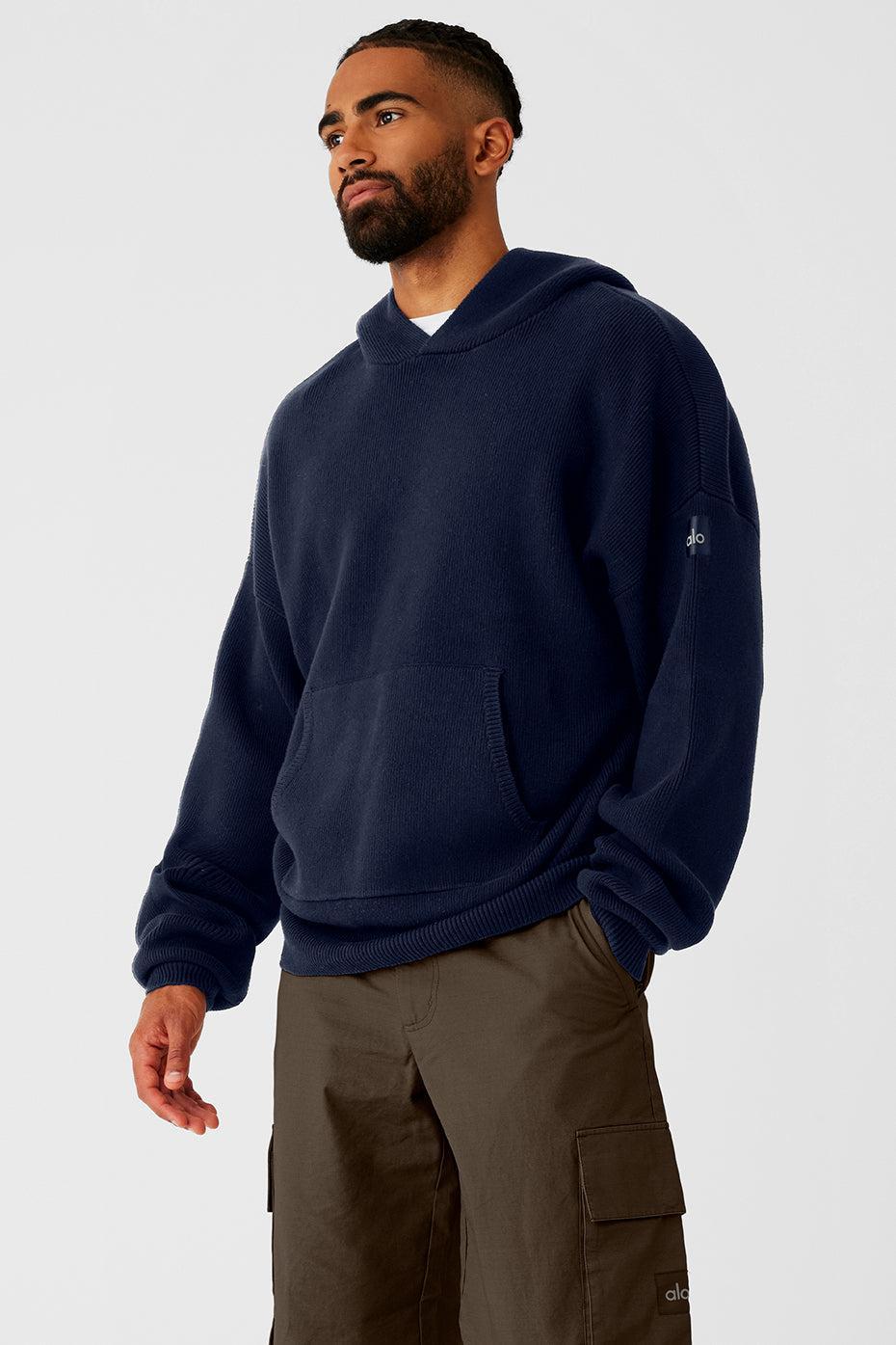 Scholar Hooded Sweater - Navy Male Product Image