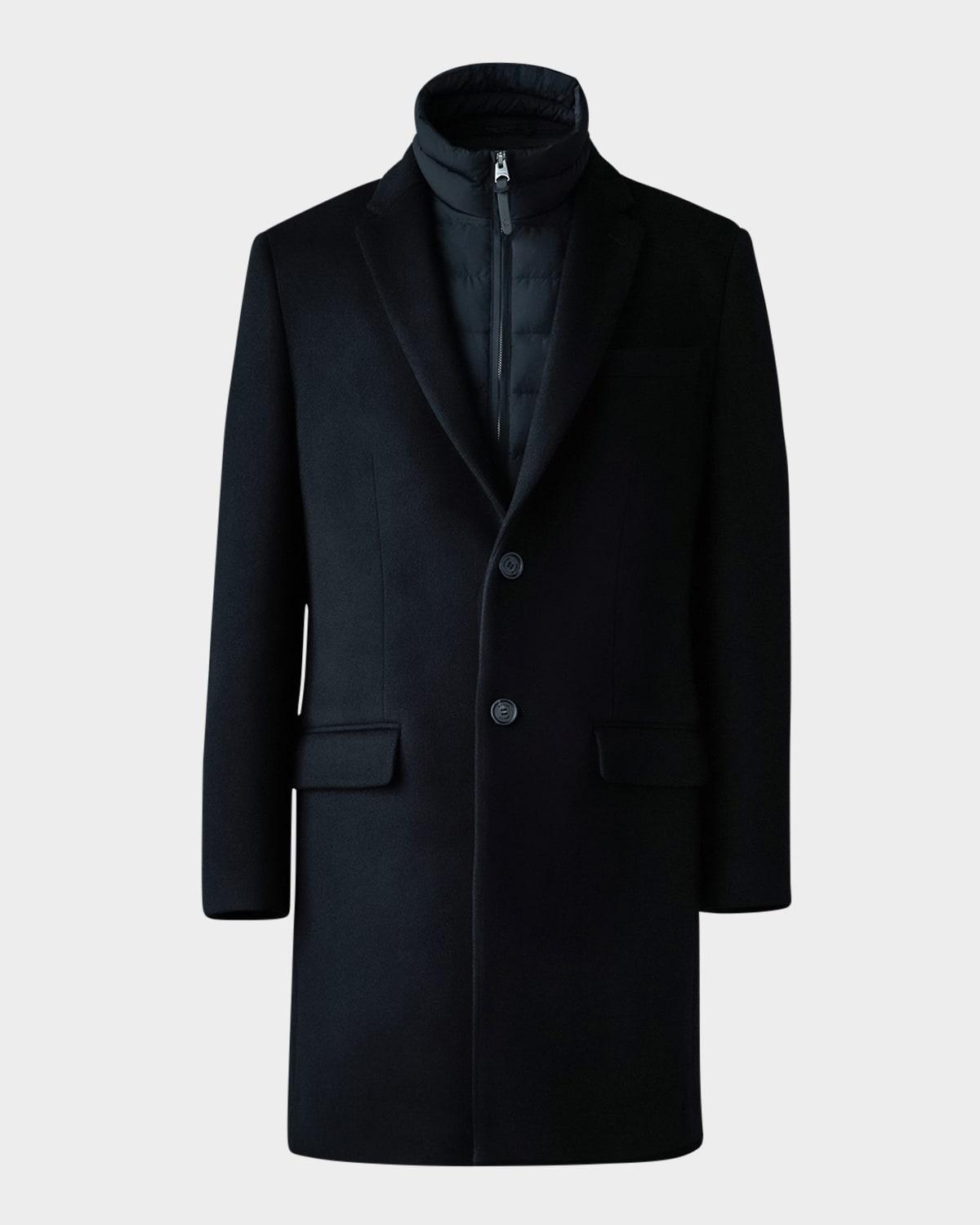 Mens Wool Topcoat with Removable Down Bib Product Image