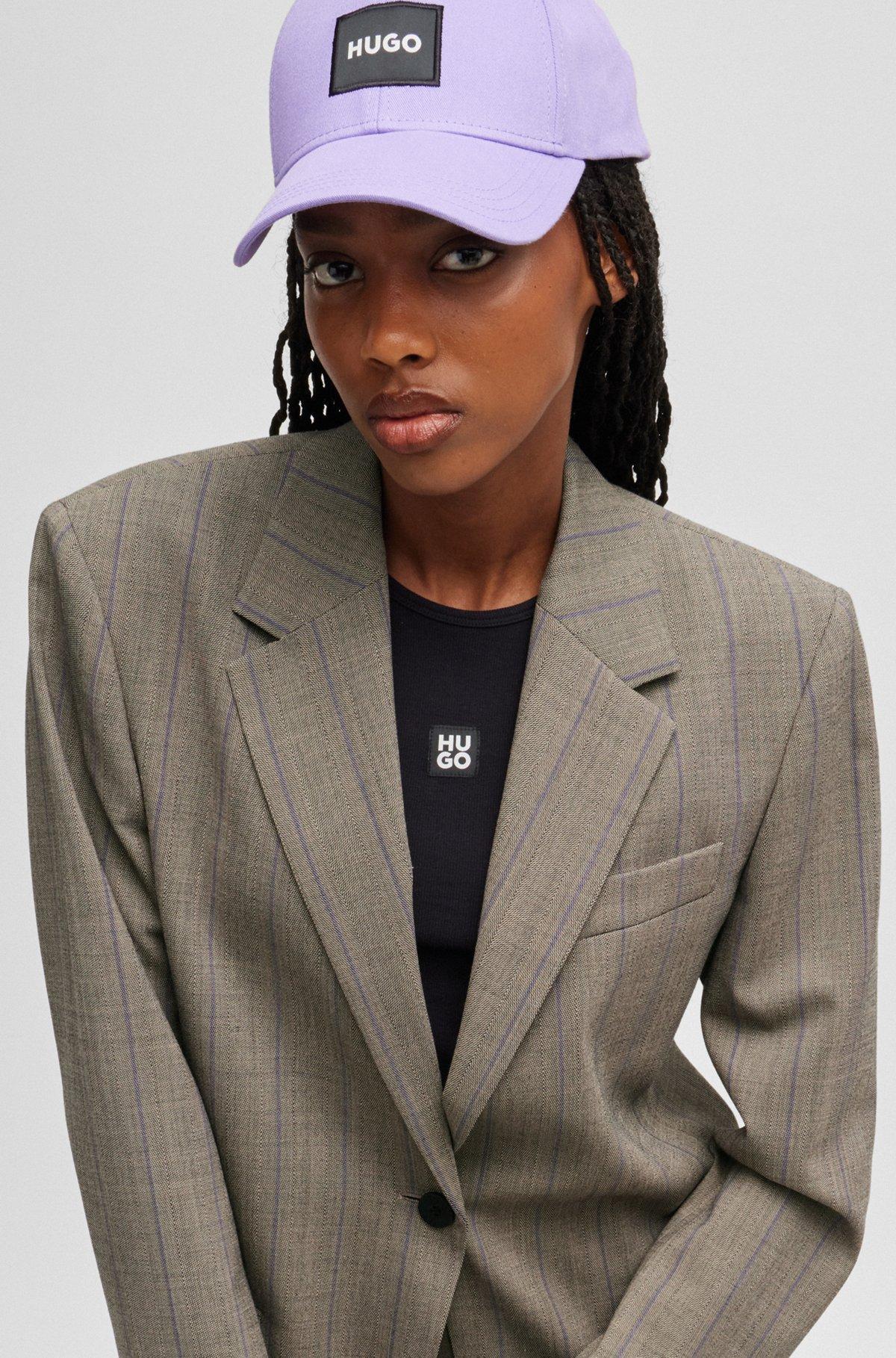 Oversize-fit jacket in striped stretch fabric Product Image