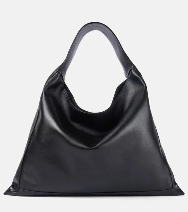 BOTTEGA VENETA Hop Large Leather Tote Bag In Black Product Image