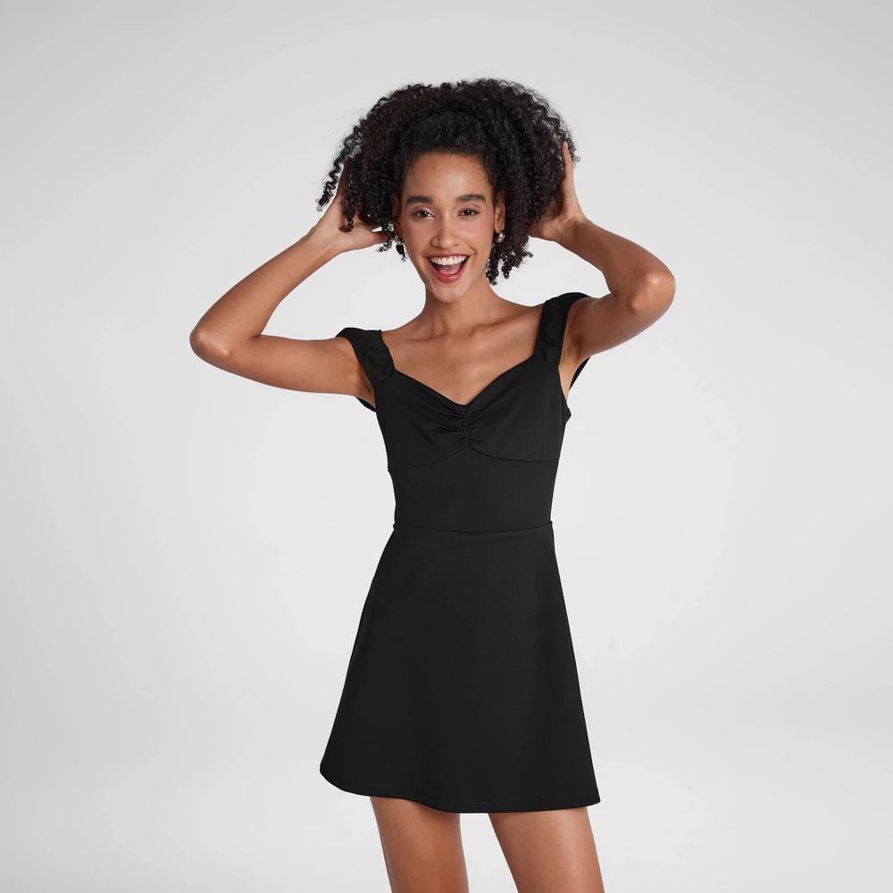 Womens Cap Sleeve Mini Dress - Wild Fable Black XL Product Image