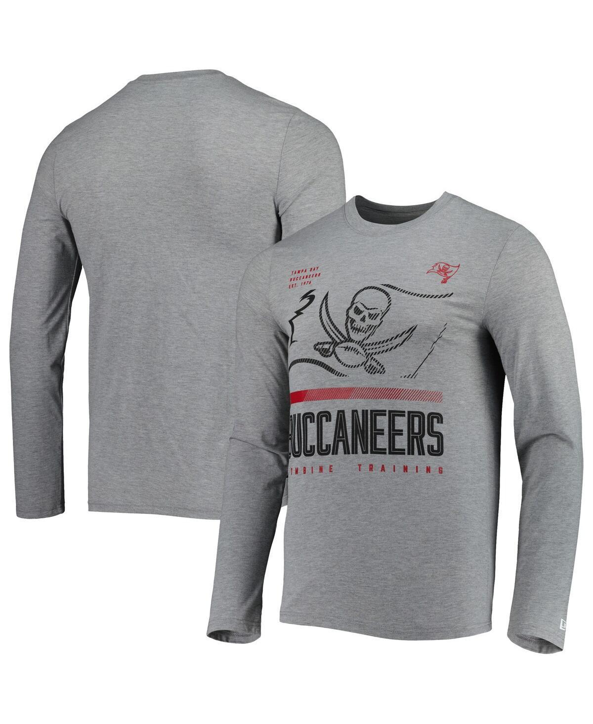 Mens New Era Heathered Gray Tampa Bay Buccaneers Combine Authentic Red Zone Long Sleeve T-Shirt Product Image