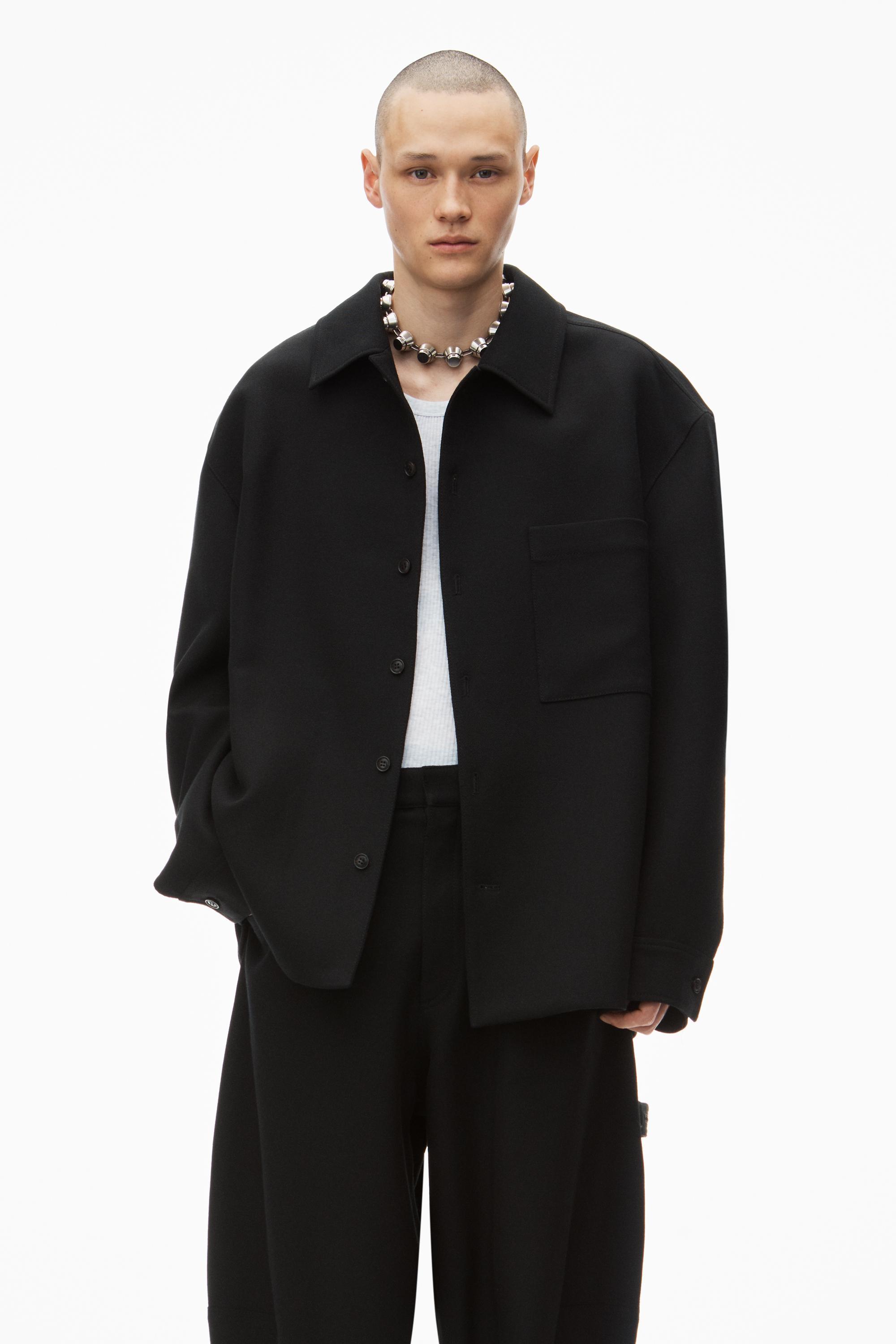 Oversized Tailored Shirt Jacket In Wool Product Image