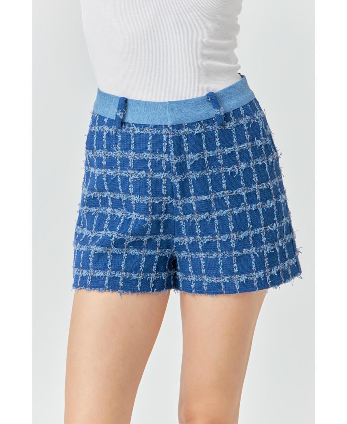 endless rose Womens Denim Tweed Shorts Product Image