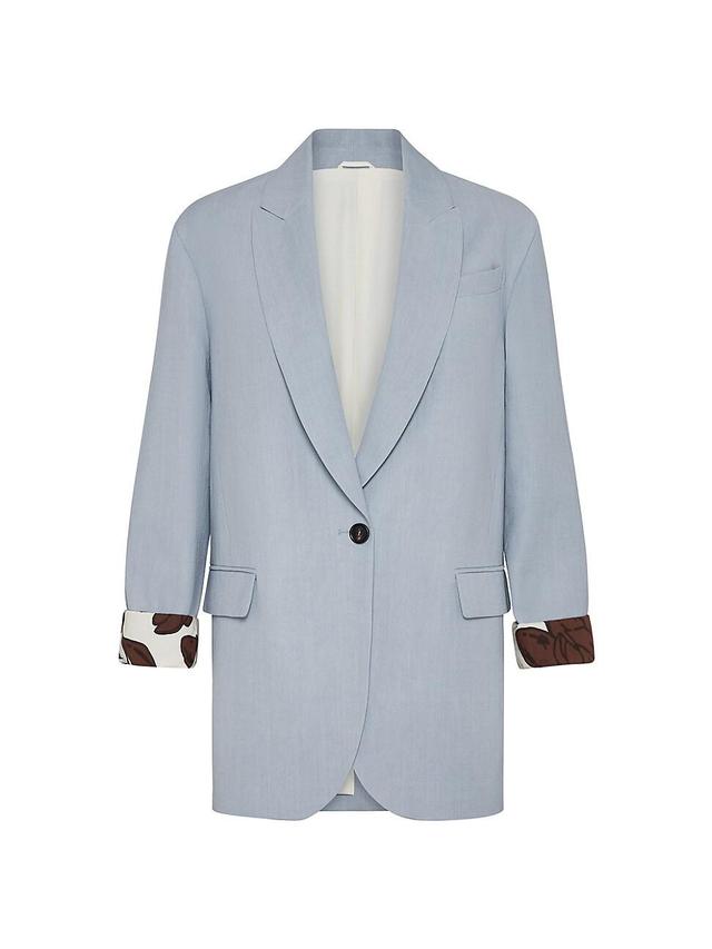 Womens Viscose And Linen Fluid Twill Blazer Product Image