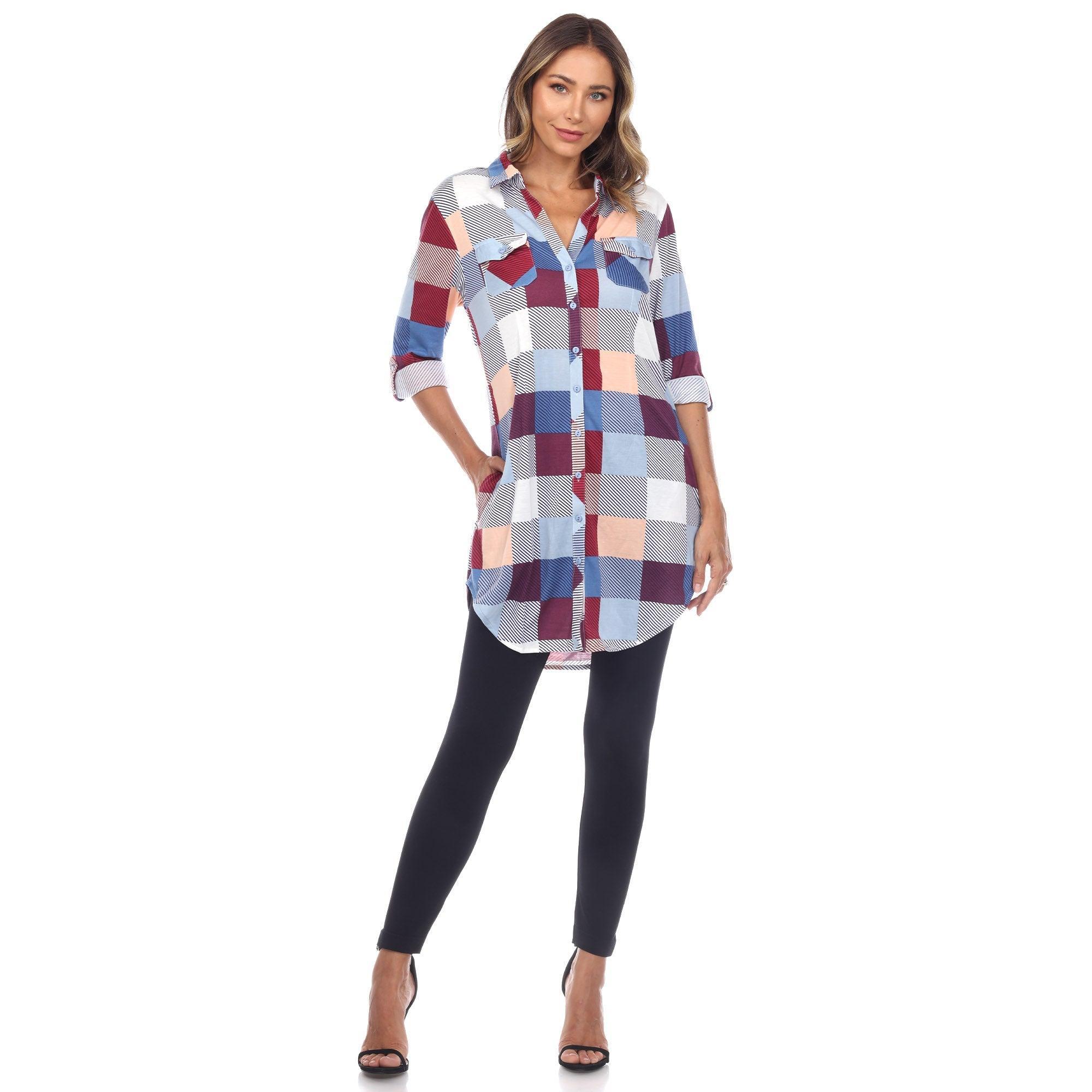 Classic Plaid Tunic Shirt Product Image