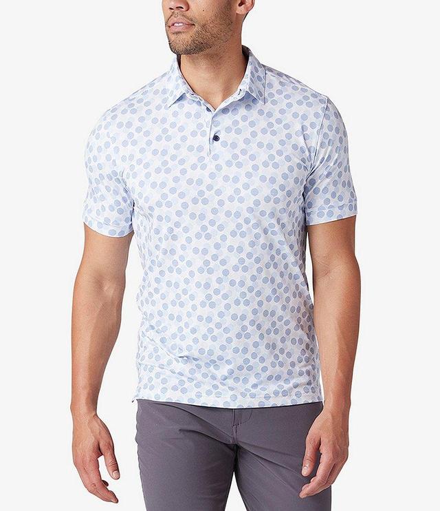 Mizzen+Main Performance Stretch Versa Eclipse Print Short Sleeve Polo Shirt Product Image