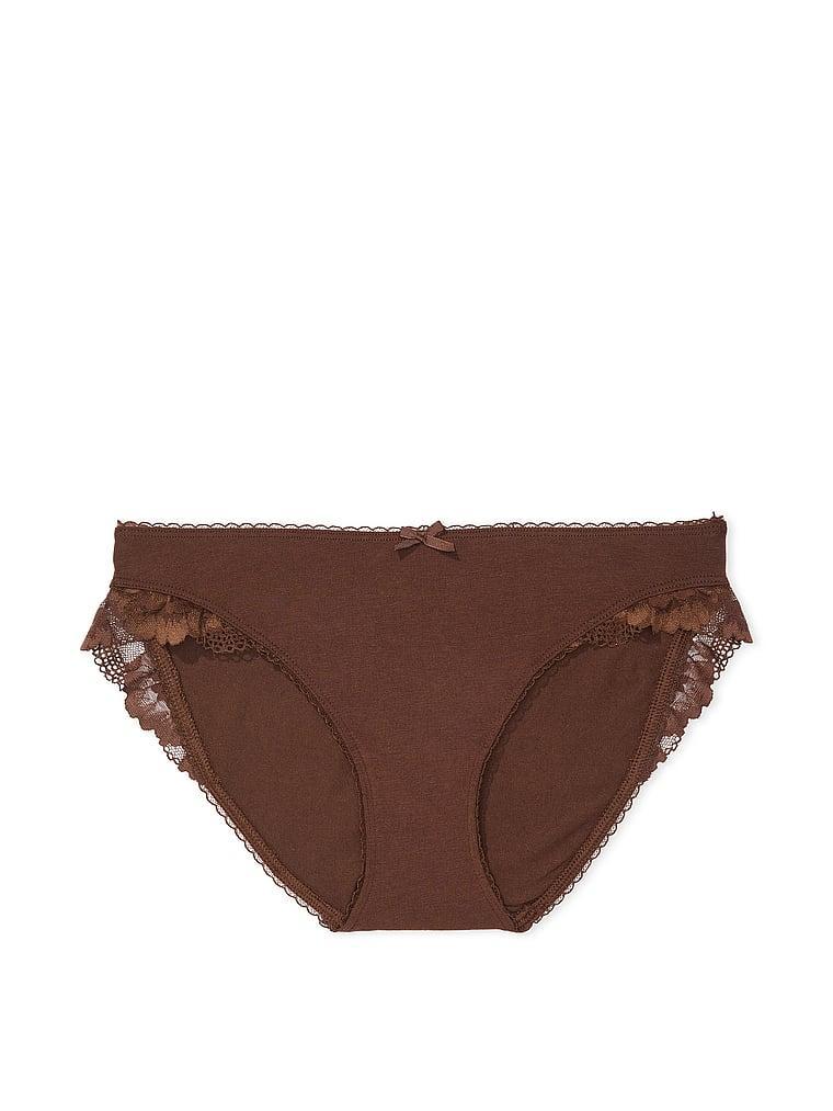 Stretch Cotton Lace-Trim Bikini Panty Product Image