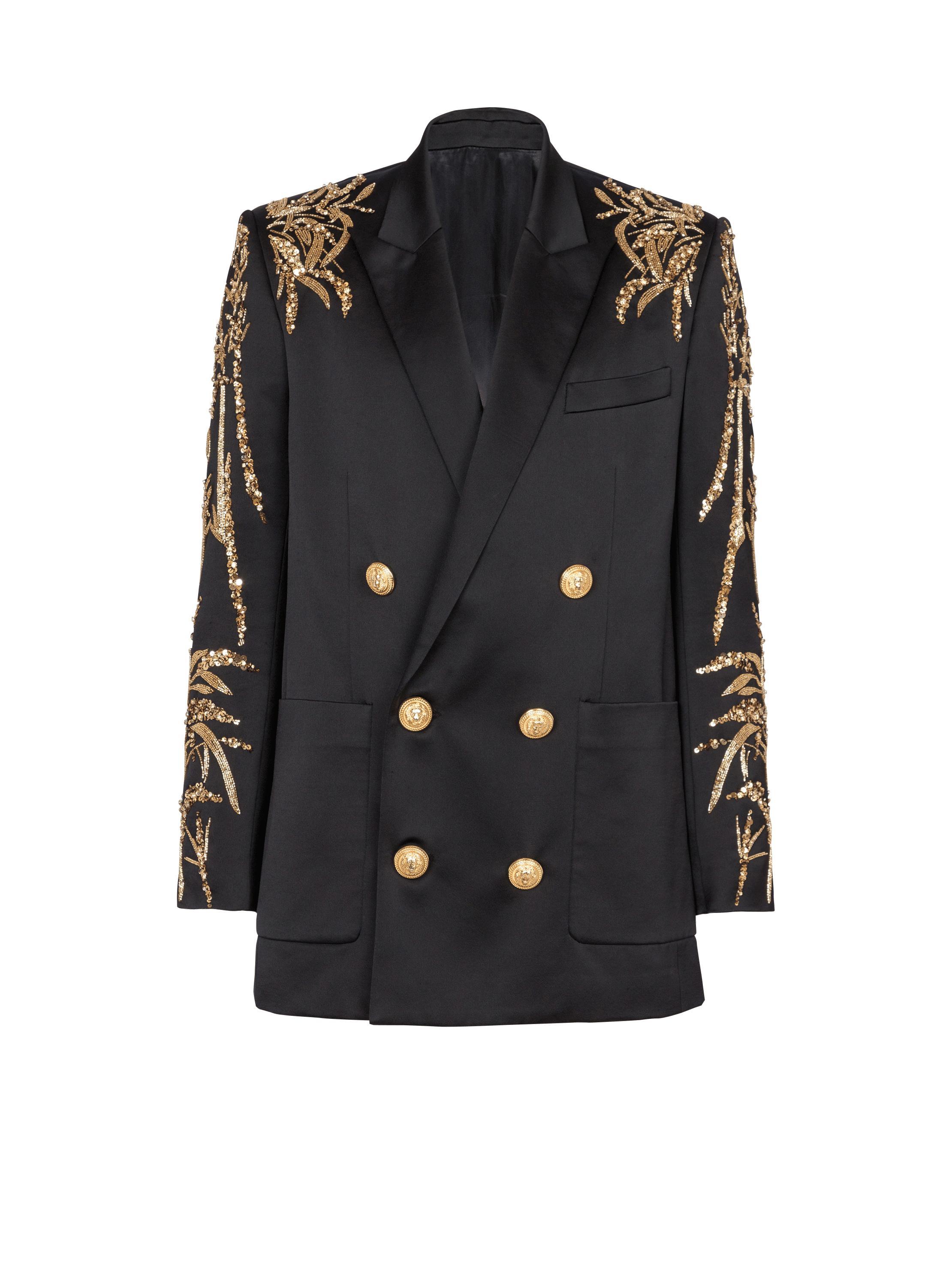 Blazer with embroidered Bamboo sleeves Product Image