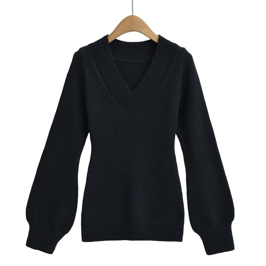 V-Neck Plain Sweater product image