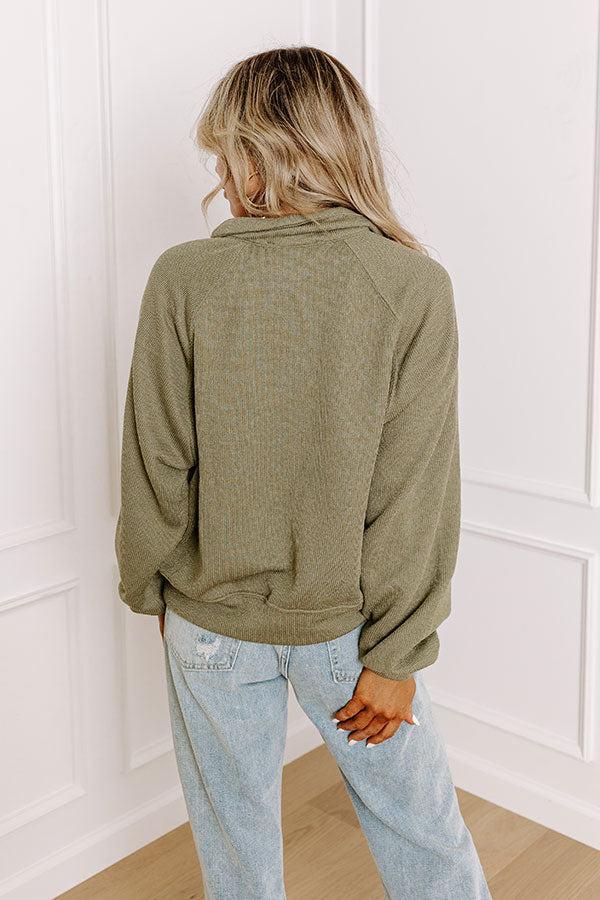 Park Avenue Ribbed Sweatshirt in Sage Product Image