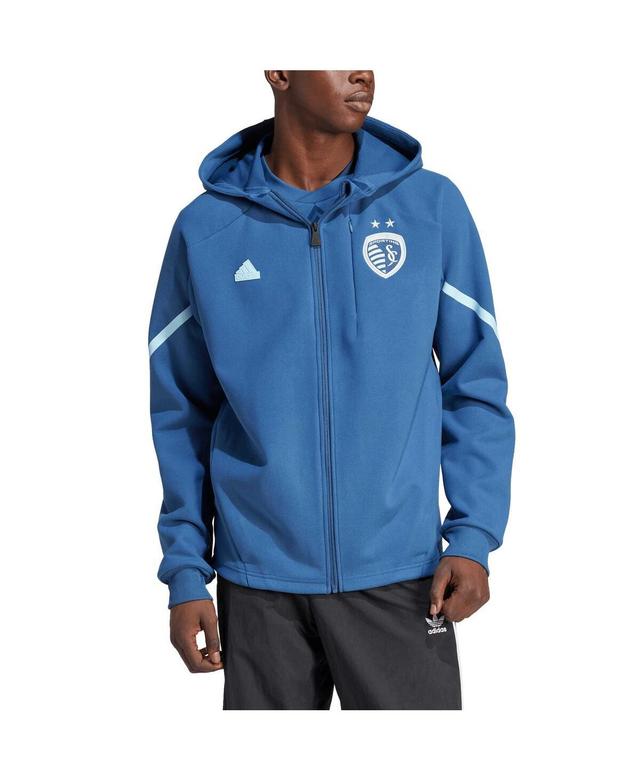 Mens adidas Blue Sporting Kansas City 2024 Anthem Travel Full-Zip Jacket Product Image