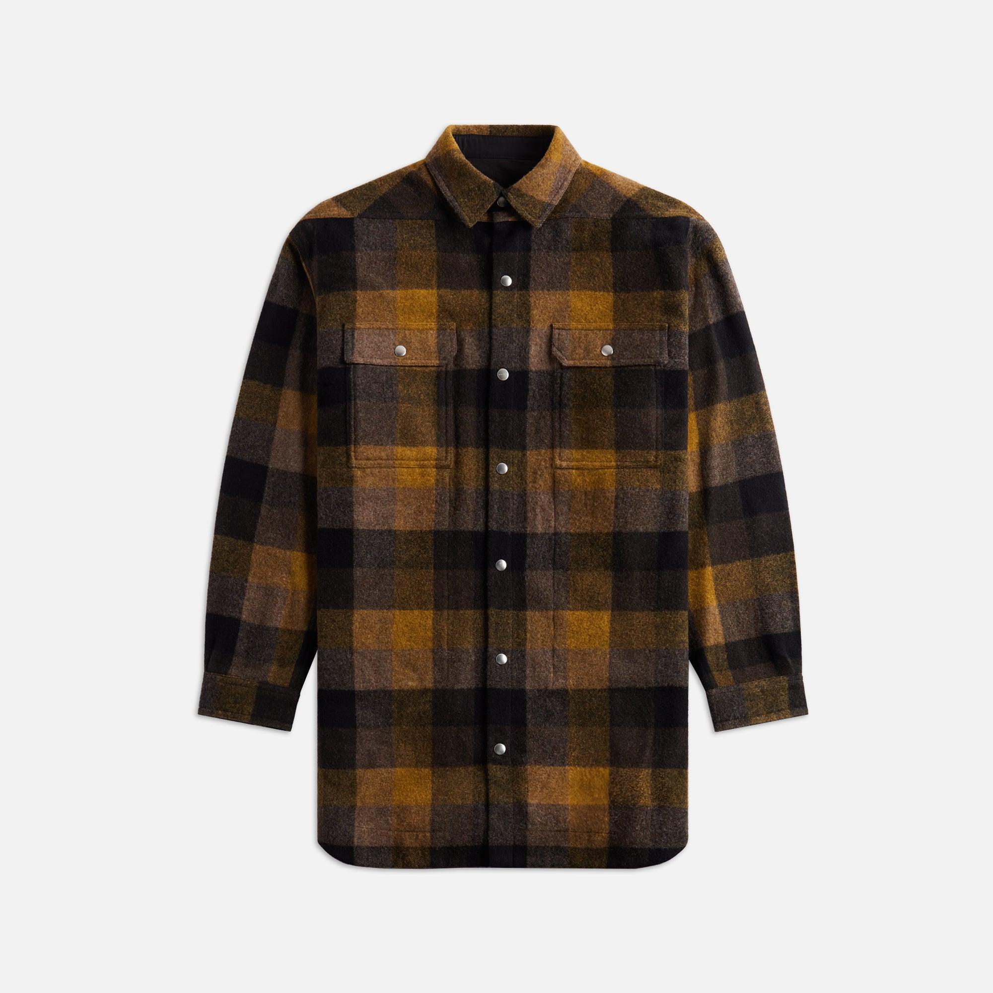 Rick Owens Oversized Outershirt - Honey Plaid Male Product Image