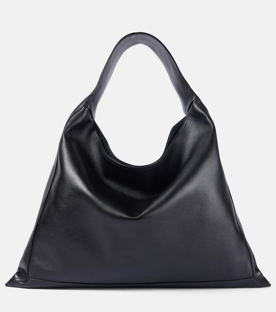 BOTTEGA VENETA Hop Large Leather Tote Bag In Black Product Image