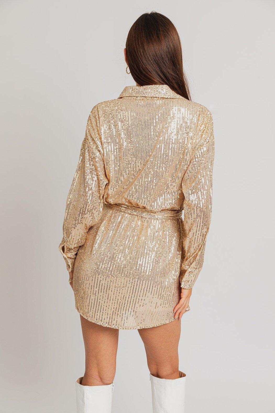 Sequin Shirt Dress Product Image