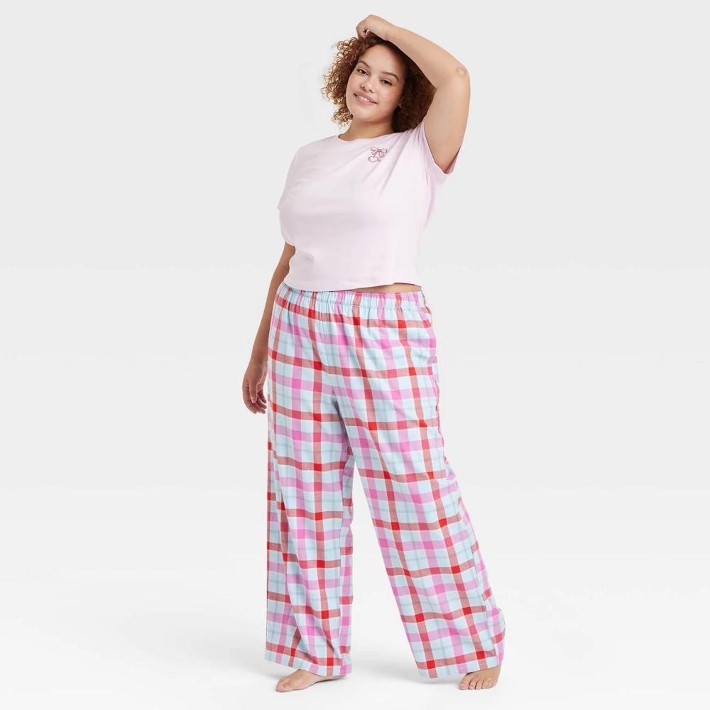 Womens Pajama Pants - Colsie Blue/Plaid 1X product image