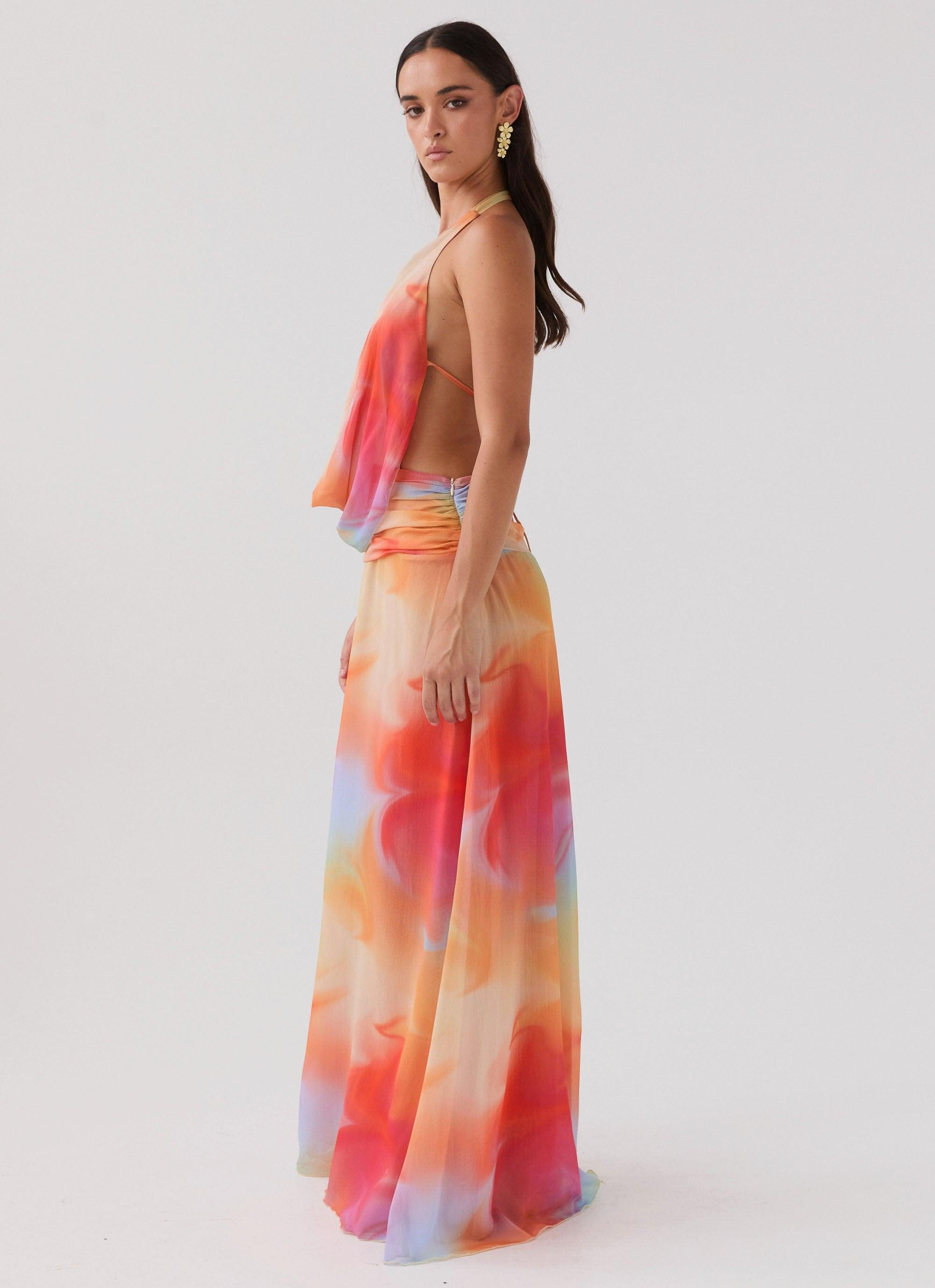 Elysia Chiffon Maxi Dress - Rainbow Product Image