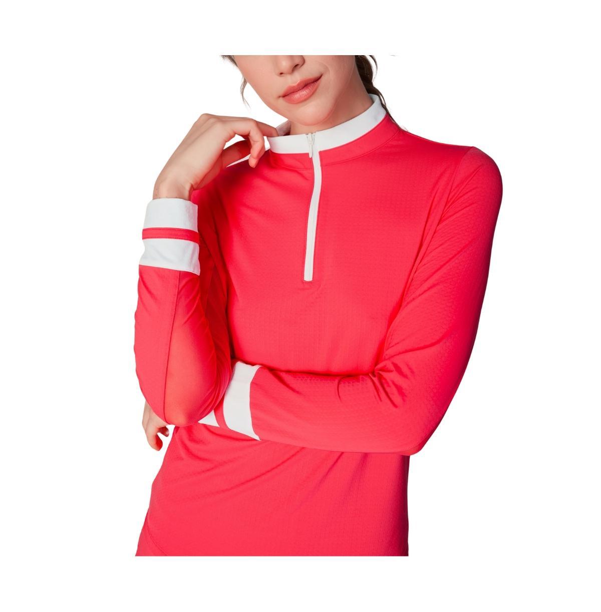 G Lifestyle Clothing Womens Color Block Quarter Zip Top Bt. Peri Medium Product Image