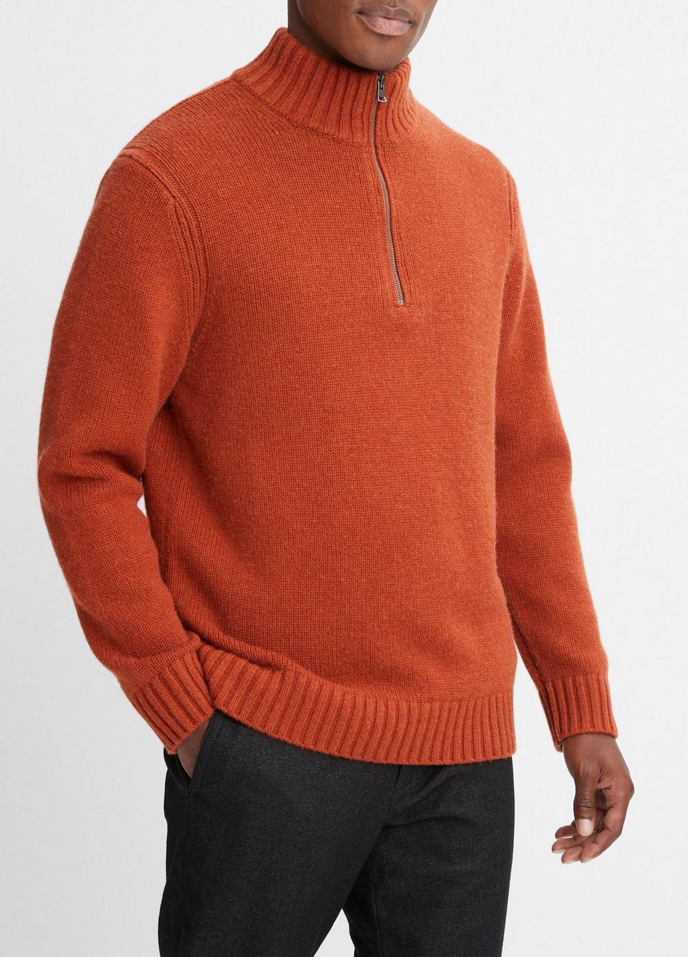 Wool-Cashmere Relaxed Quarter-Zip Sweater Product Image