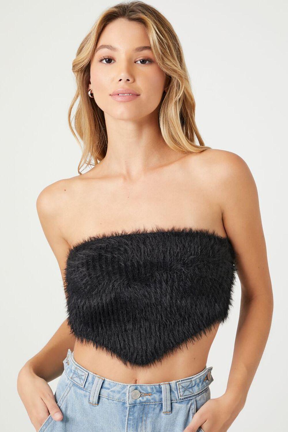 Faux Fur Cropped Tube Top | Forever 21 Product Image