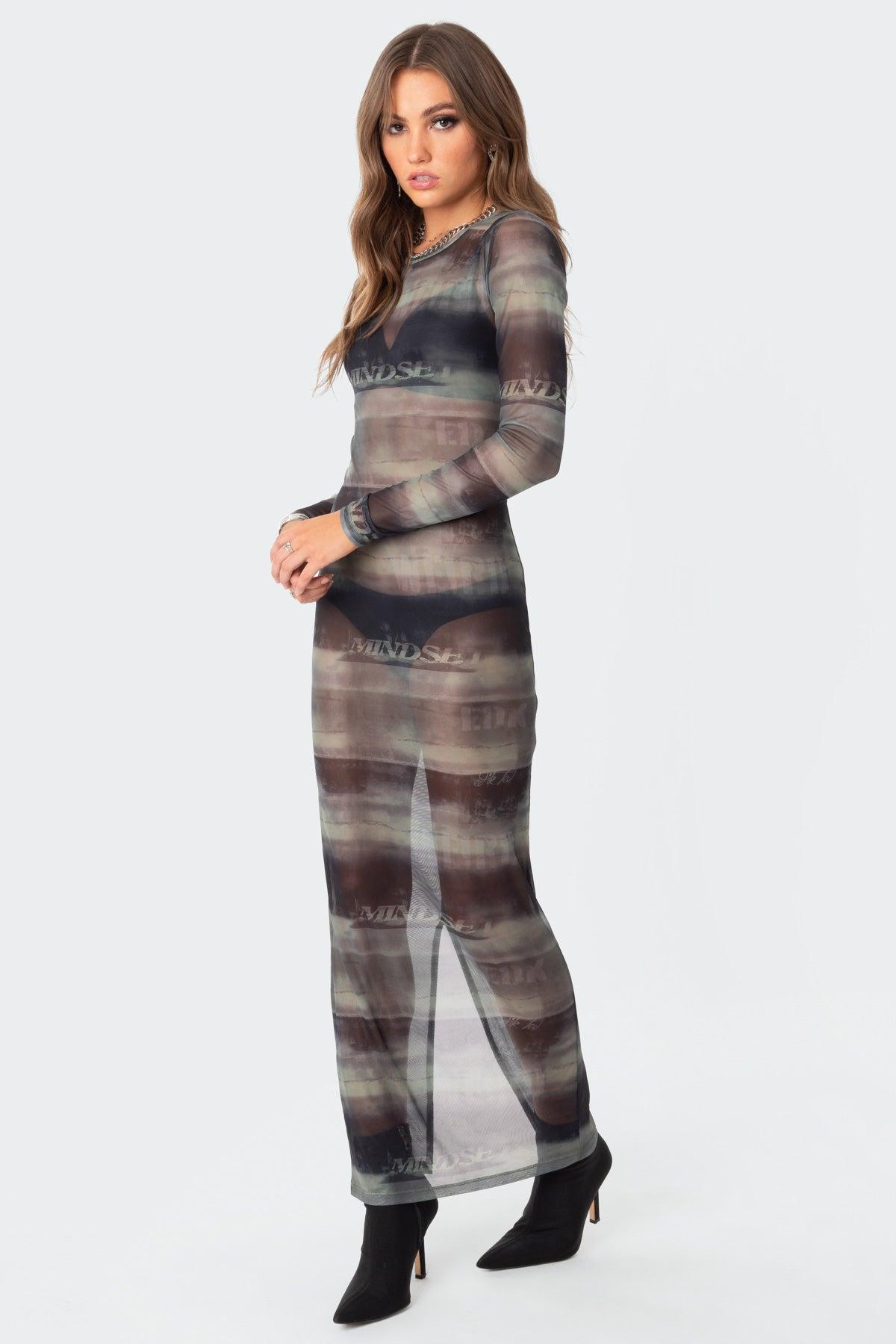 Mindful Sheer Mesh Maxi Dress Product Image