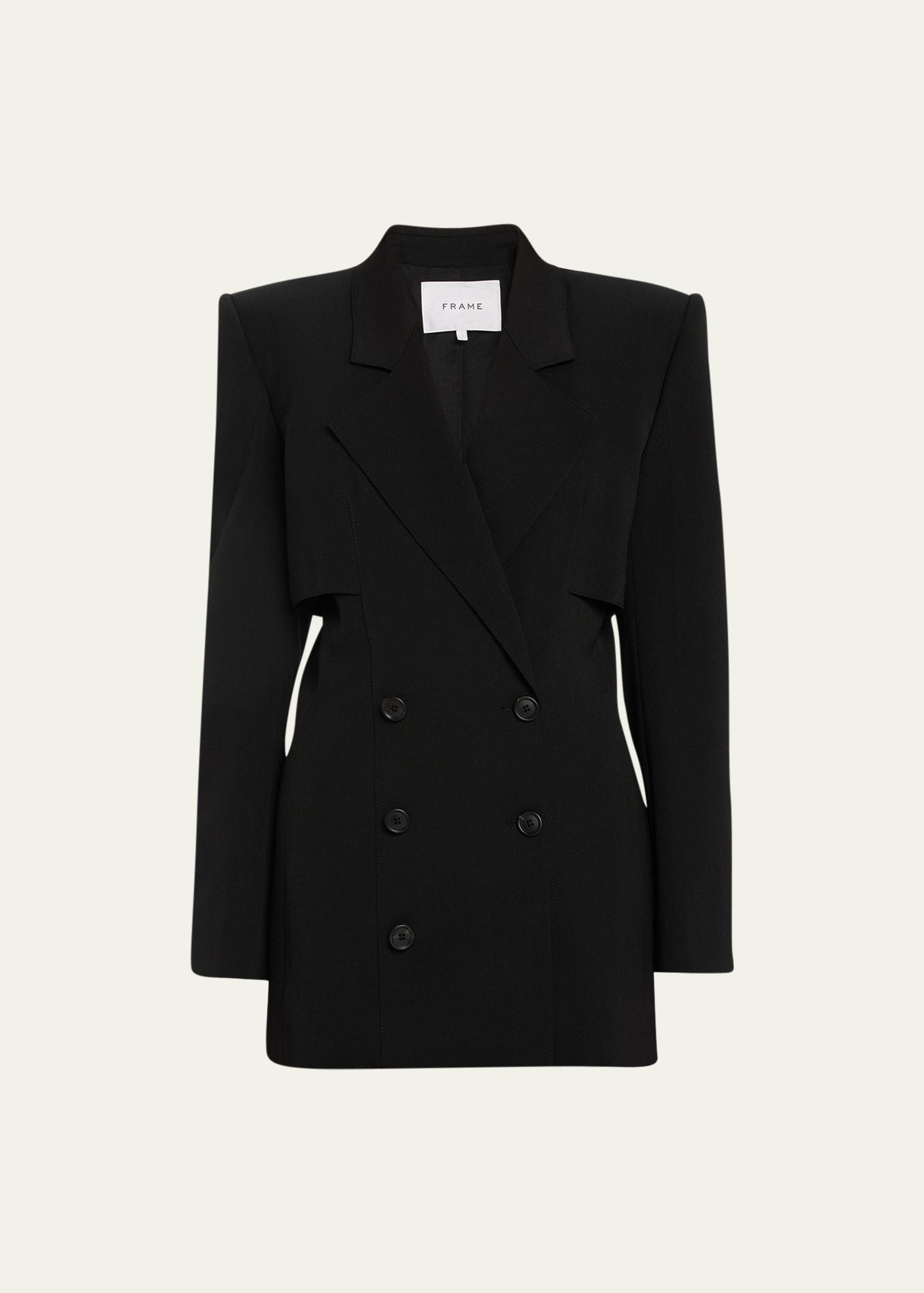 Womens Wool-Blend Double-Breasted Blazer Product Image