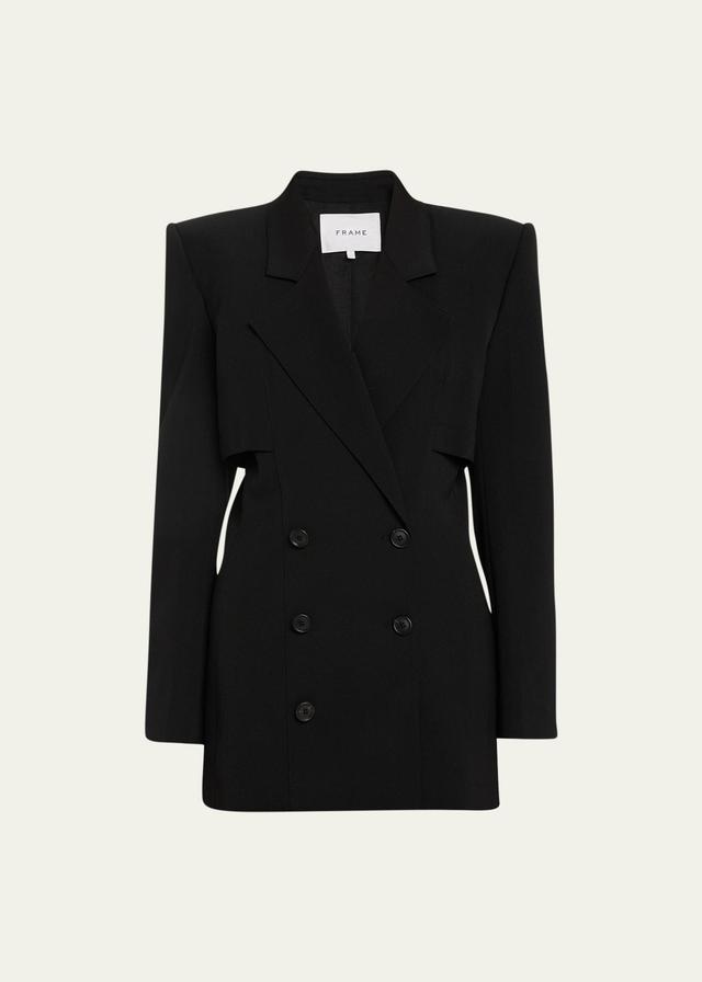 Womens Virgin Wool-Blend Double-Breasted Blazer Product Image