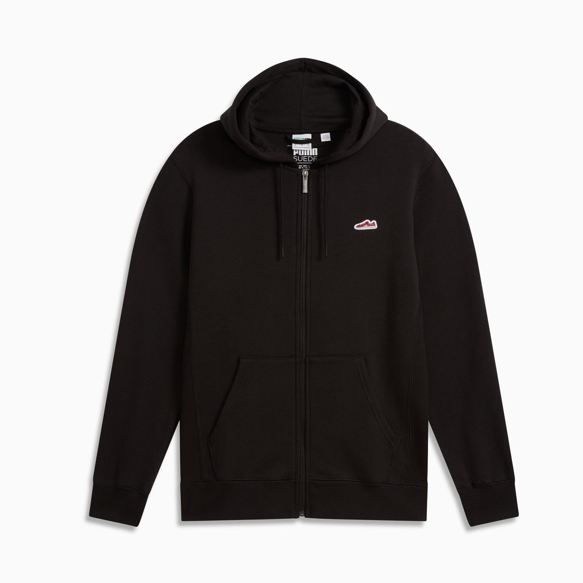 Suede Logo Men's Full-Zip Hoodie Product Image