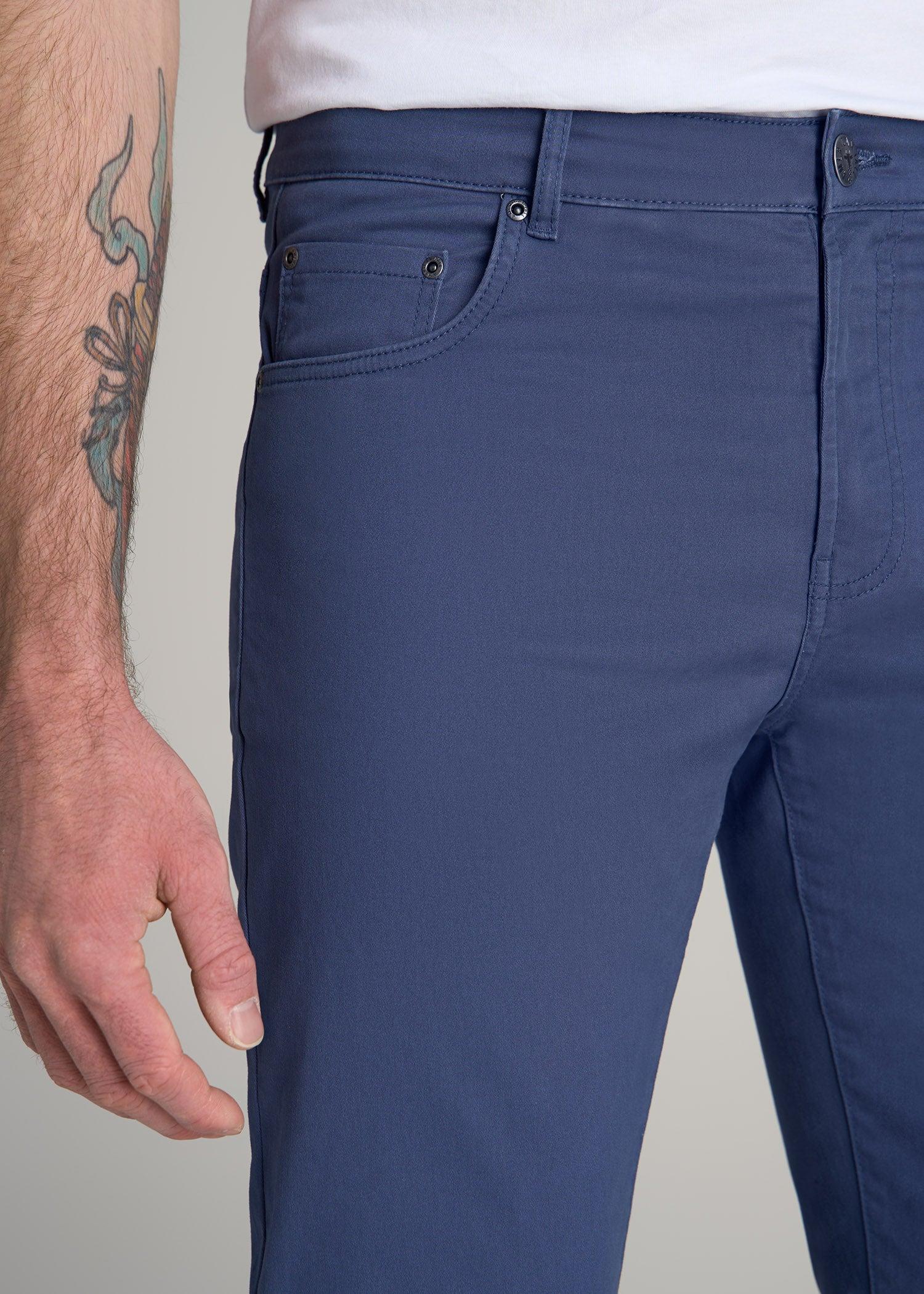 Dylan SLIM FIT Five-Pocket Pants For Tall Men in Steel Blue Male Product Image