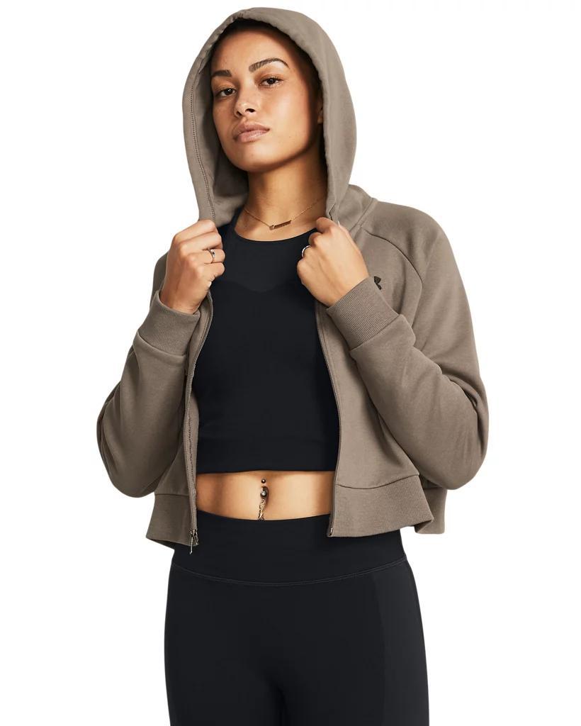 Women's UA Rival Fleece Crop Full-Zip Product Image