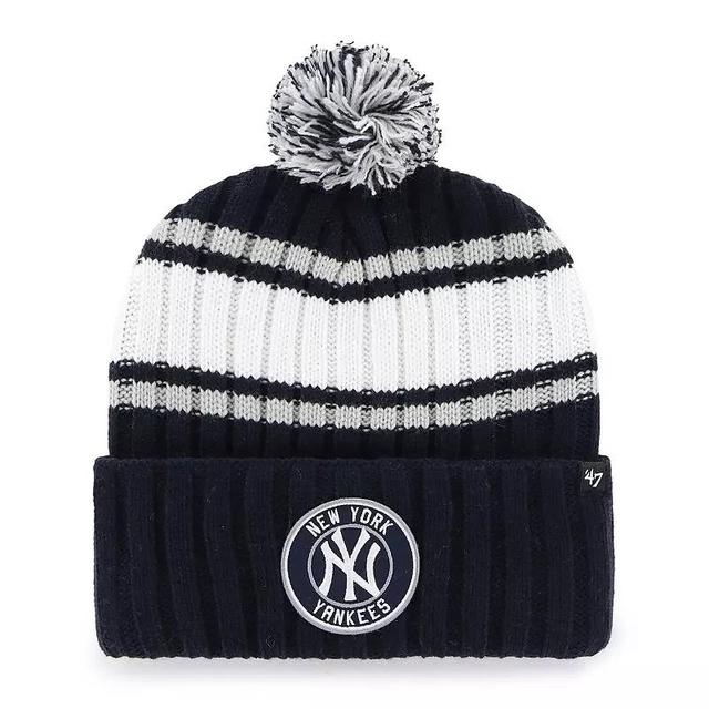 Mens 47 New York Yankees Plateau Cuffed Knit Hat with Pom, Blue Product Image